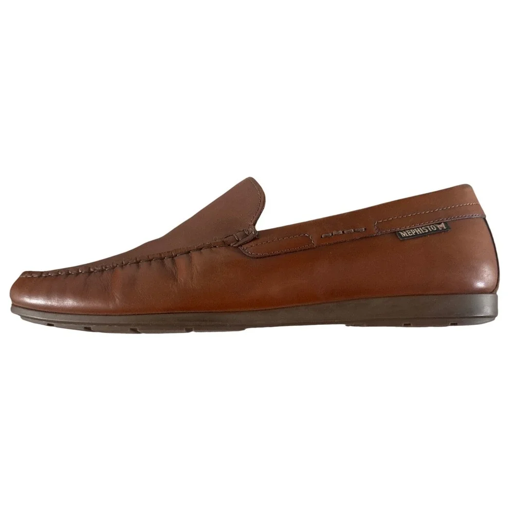 Mephisto Algoras Brandy Leather Loafers Shoes Men's 11 Moccasin Comfort Brown